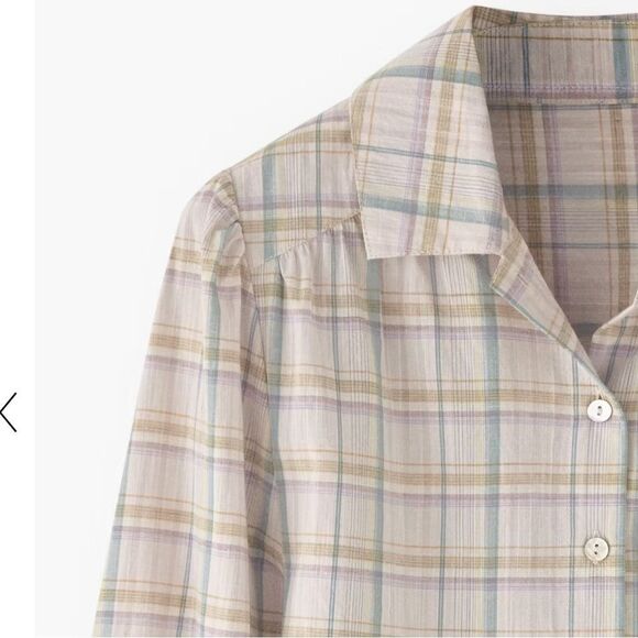 Wrap London Plaid long sleeve Button-Up relaxed fit Shirt- EUC- size4 - Picture 16 of 16